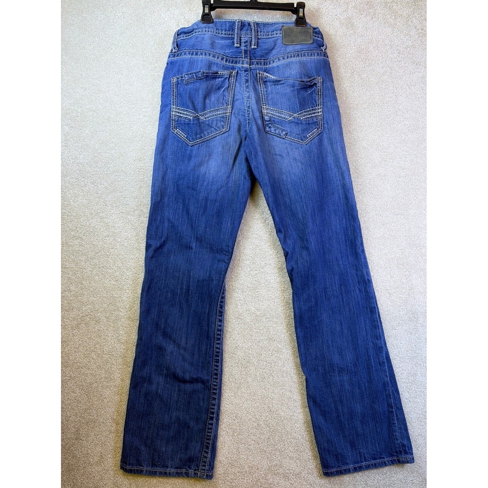 BKE Jake Denim Jeans Mens 30R Blue Bootcut Contrast Stitch PLM15003 Workwear - Picture 2 of 9
